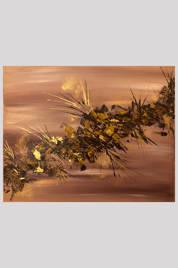Original contemporary modern abstract painting on stretched canvas in earth tone colors - Desert Storm