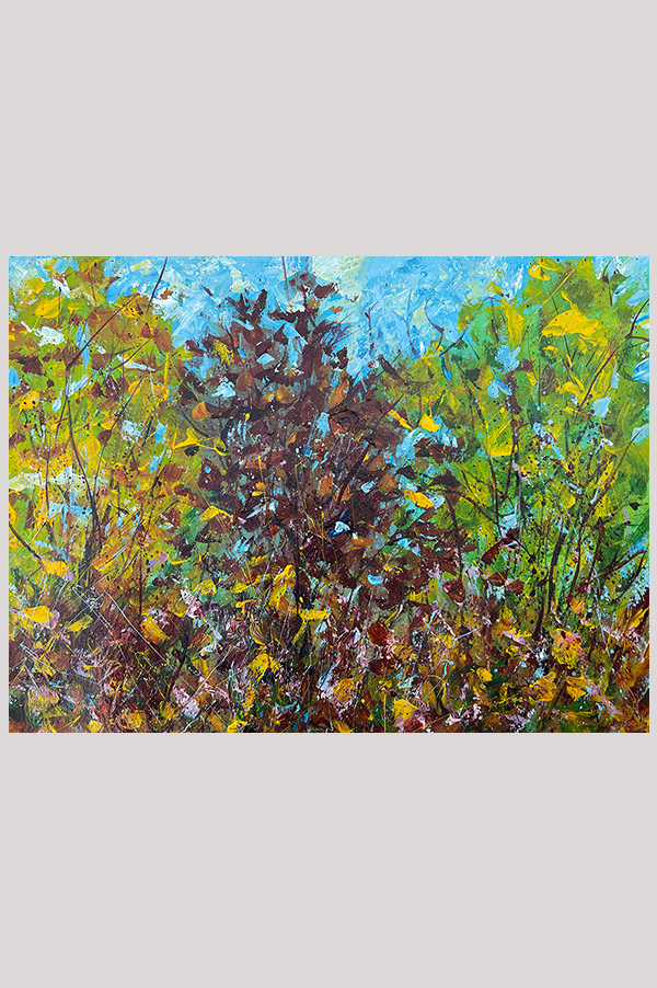 Original impressionist landscape painting of trees changing colors in the fall - Fall Vibes #2
